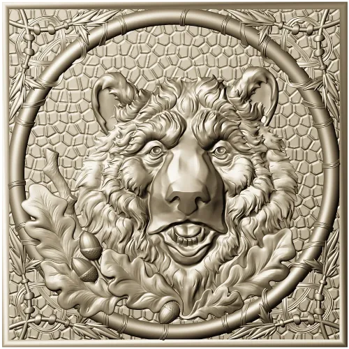 Bear Relief Panel - high-relief STL for CNC carving