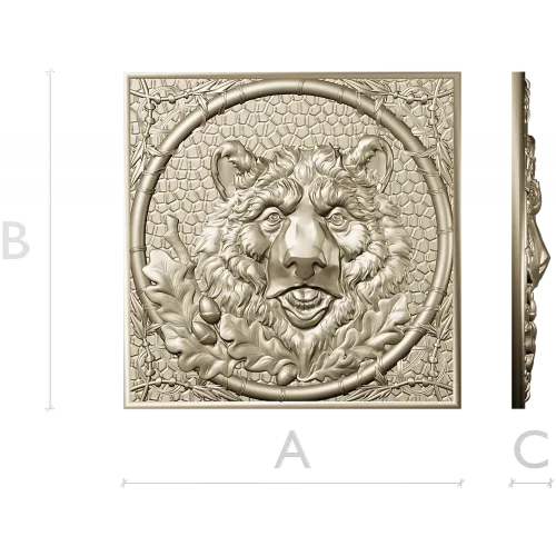 Bear Relief Panel - high-relief STL for CNC carving