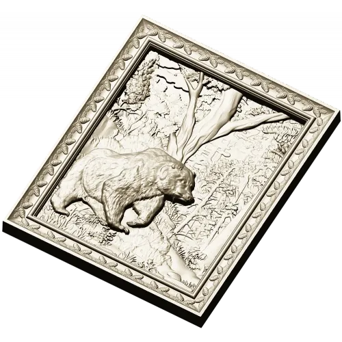 Forest Bear Relief - STL 3D model for CNC carving