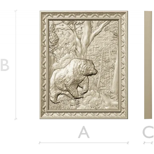Forest Bear Relief - STL 3D model for CNC carving