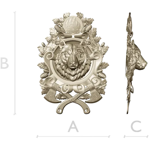 Guardian Bear Crest - high-relief STL 3D model for CNC