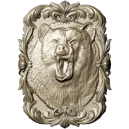 Roaring Bear Plaque STL