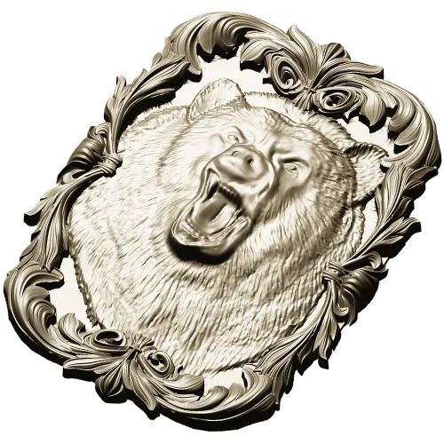 Roaring Bear Plaque STL
