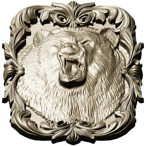 Roaring Bear Plaque STL