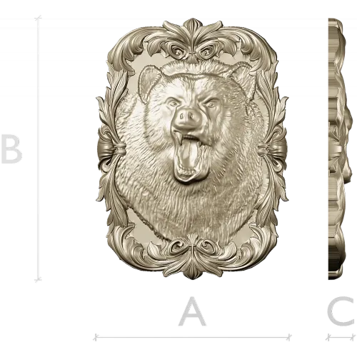 Roaring Bear Plaque STL