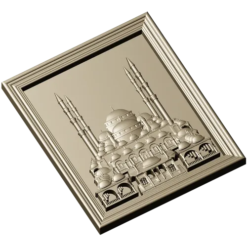 Рельефная панель "Мечеть" - 3D модель STL для ЧПУ