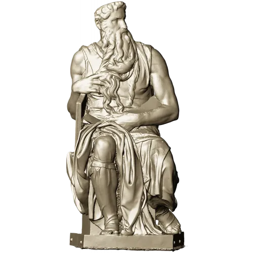 Seated Moses - High-Relief 3D Model STL for CNC