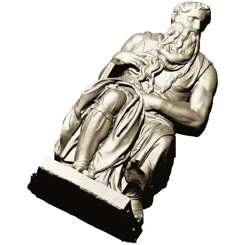 Seated Moses - High-Relief 3D Model STL for CNC