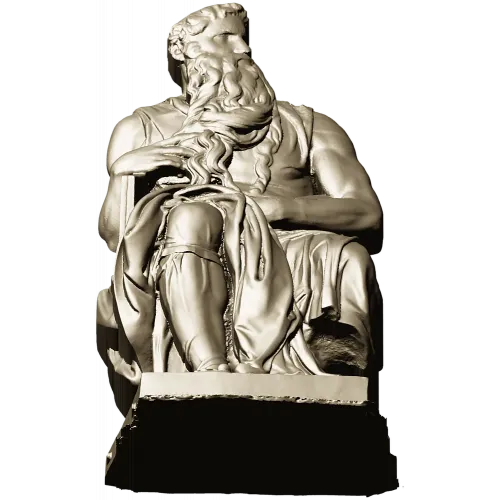 Seated Moses - High-Relief 3D Model STL for CNC