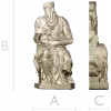 Seated Moses - High-Relief 3D Model STL for CNC