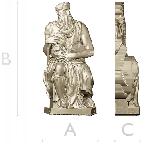 Seated Moses - High-Relief 3D Model STL for CNC