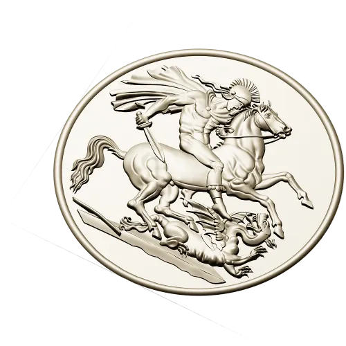 Saint George Medallion STL - high relief 3D model for CNC