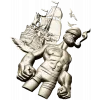 Captain Brine - nautical 3D STL model for CNC milling