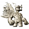 Captain Brine - nautical 3D STL model for CNC milling