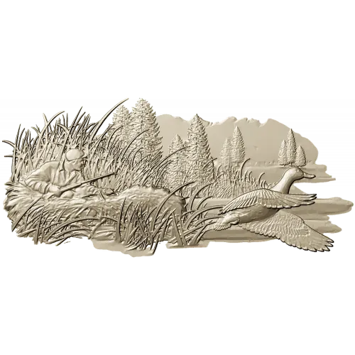 Marsh Ambush - CNC-ready high-relief hunting scene STL