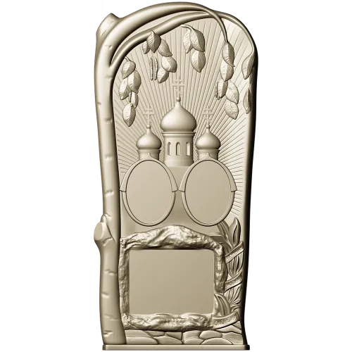 Tomb Plaque with Church Domes - STL 3D Model for CNC