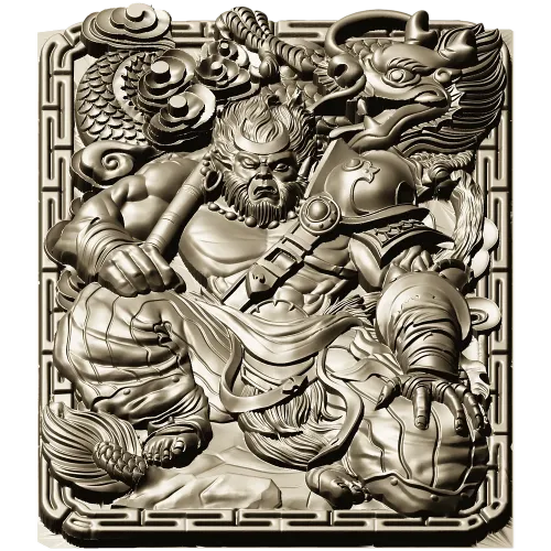 Mighty Monkey Guardian - high-relief 3D STL panel for CNC