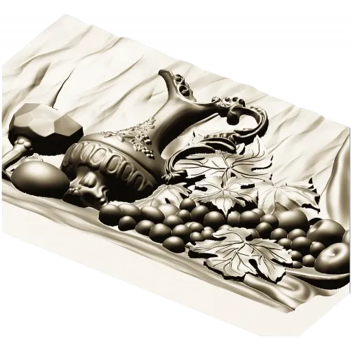 Still life ewer and grapes - STL relief for CNC