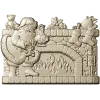 Yuletide Fireplace Relief - STL 3D model for CNC carving