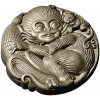Playful Monkey Round Relief - STL 3D model for CNC