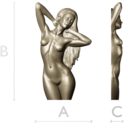Скульптурная 3D модель девушки для ЧПУ в формате STL
