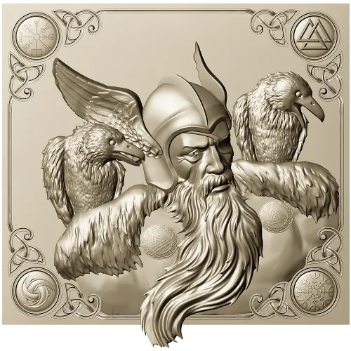 Odin с воронами - 3D модель STL для ЧПУ