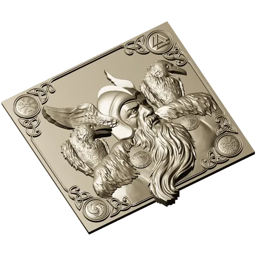 Odin с воронами - 3D модель STL для ЧПУ