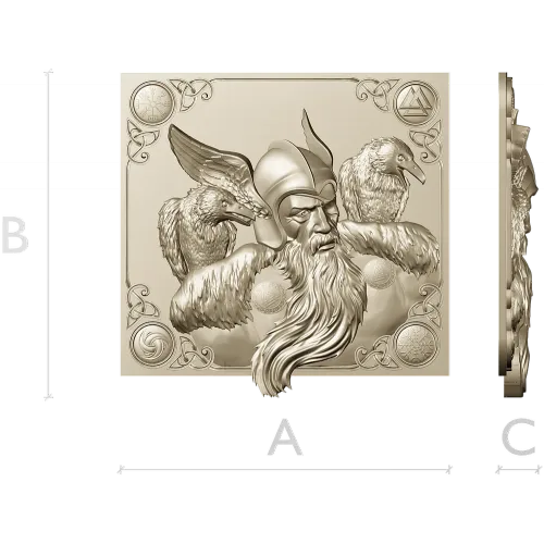 Odin с воронами - 3D модель STL для ЧПУ