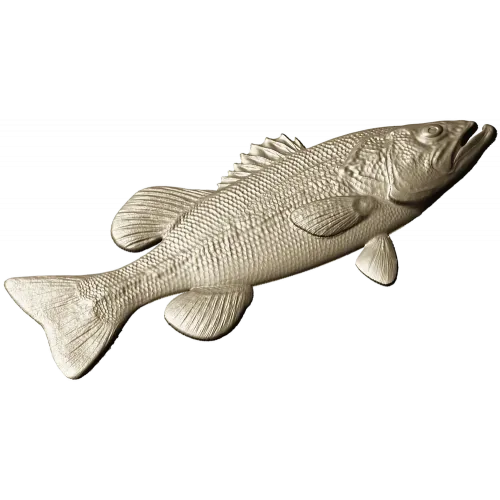 Реалистичная STL 3D модель окуня для ЧПУ - барельеф для фрезера