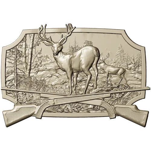 Stag in Forest High-Relief STL for CNC