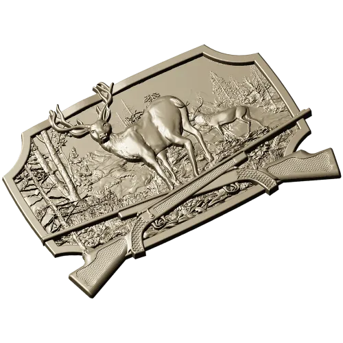 Stag in Forest High-Relief STL for CNC
