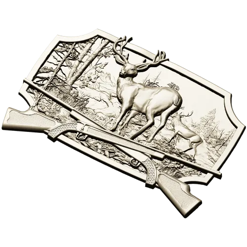 Stag in Forest High-Relief STL for CNC