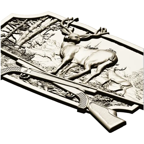 Stag in Forest High-Relief STL for CNC