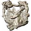 Forest Stag Emblem - detailed STL 3D model for CNC
