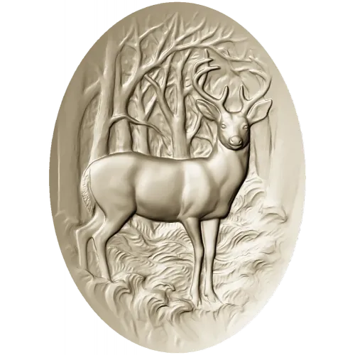 Oval Stag Relief - STL 3D Model for CNC Milling