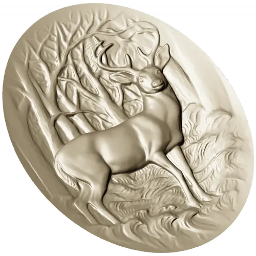 Oval Stag Relief - STL 3D Model for CNC Milling