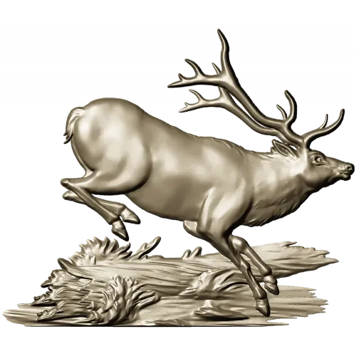 3D модель бегущий олень (STL) для ЧПУ