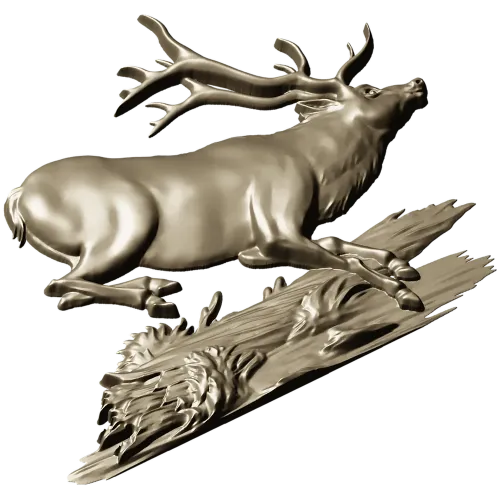 3D модель бегущий олень (STL) для ЧПУ