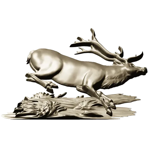 3D модель бегущий олень (STL) для ЧПУ