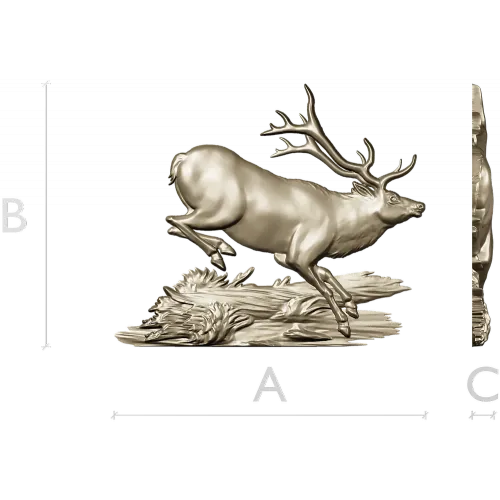 3D модель бегущий олень (STL) для ЧПУ