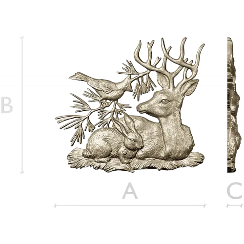 Forest Harmony - Deer, Rabbit & Bird Relief STL 3D Model for CNC