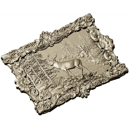 Forest Stag Relief - high-relief STL 3D model for CNC