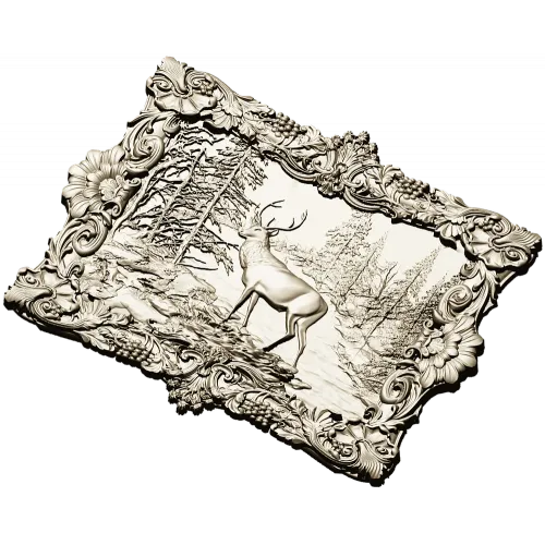 Forest Stag Relief - high-relief STL 3D model for CNC