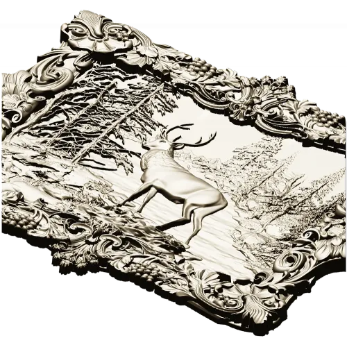 Forest Stag Relief - high-relief STL 3D model for CNC