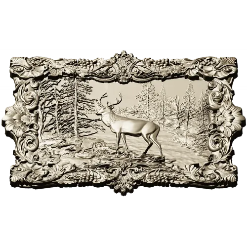 Forest Stag Relief - high-relief STL 3D model for CNC