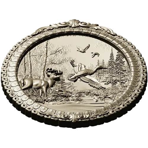 Forest Harmony Medallion - round high-relief STL for CNC