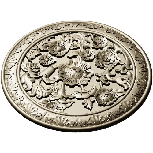 Флоральный медальон - 3D модель STL для ЧПУ