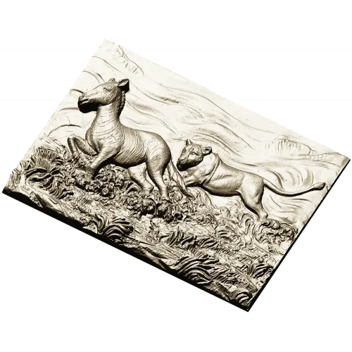 Панно "Погоня саванны" - 3D STL модель для ЧПУ