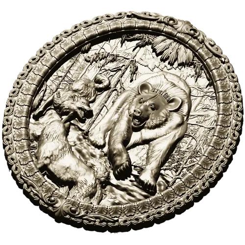 Bear Hunt Relief Medallion STL