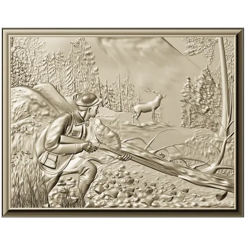 Hunter's Vigil - detailed bas-relief STL for CNC